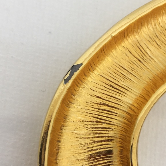 Vintage Alexis Kirk Thin Blush Pink Leather Belt Large Gold Buckle - Picture 5 of 12